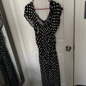 Black and White Polka Dot Maxi Dress